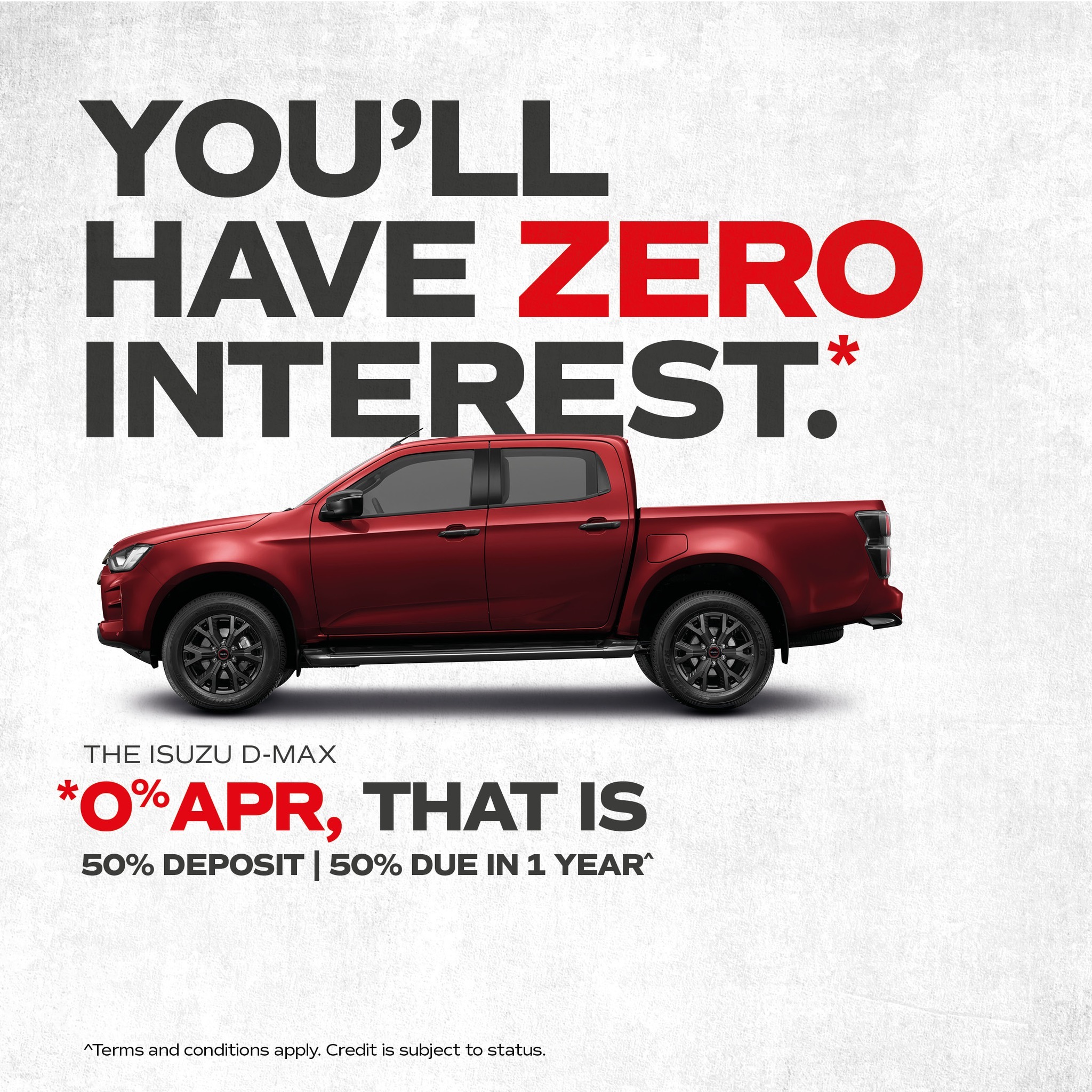 Isuzu D-max -The Zero Interest Offer!